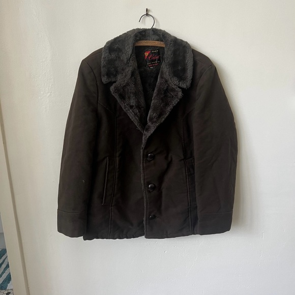Vintage Men’s Faux Fur Hippie Coat 1970’s Boho Brown Men’s Jacket 70’s Boho Coat - Picture 2 of 9